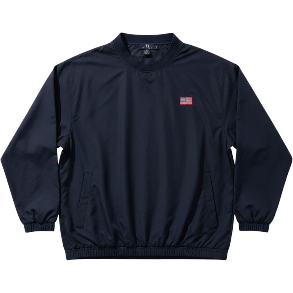 Vantage Mens Navy‎ Blue American Flag Microfiber Windshirt Pullover XL RN 55393